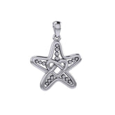 Starfish with Celtic Heart Silver Pendant TPD7003 - DiveSilver Jewelry